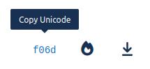 Icon Unicode location
